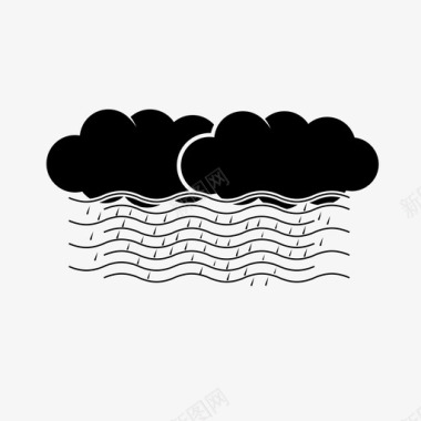 雨和雾温度雨图标图标