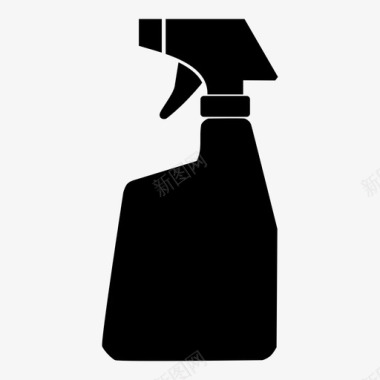 喷雾瓶清洁剂喷雾器图标图标