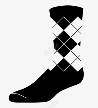 袜子菱形花纹商务图标图标