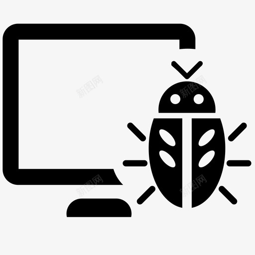 计算机病毒错误监视器图标svg_新图网 https://ixintu.com 屏幕 技术 监视器 计算机病毒 计算机错误 错误