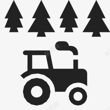 农村拖拉机简单图标图标