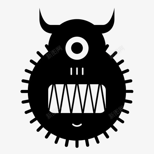 怪物一只眼睛角图标svg_新图网 https://ixintu.com 一只眼睛 外星人 头发 怪物 牙齿 独眼巨人 生物 艾伯特 角