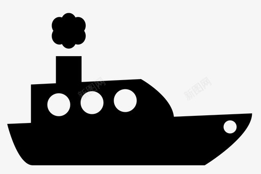 船拖船旅行图标图标