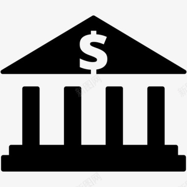 银行金库货币图标图标