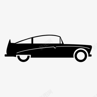 汽车20世纪50年代的汽车古董图标图标