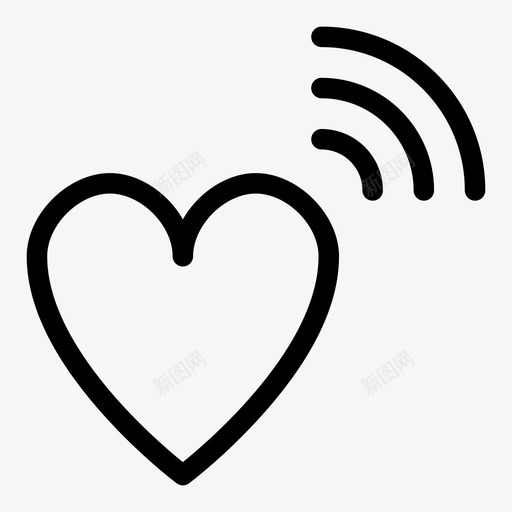 连接的心爱监测图标svg_新图网 https://ixintu.com wifi 和事佬 爱 监测 监视 跟踪 远程 连接的心