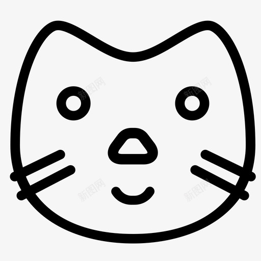 猫宠物小猫图标svg_新图网 https://ixintu.com 动物 可爱 宠物 小猫 猫 胡须 脸