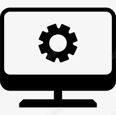 带齿轮变量的计算机屏幕数据图标图标