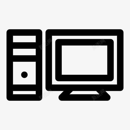电脑显示器家用电脑图标svg_新图网 https://ixintu.com 台式电脑 家用电脑 显示器 电子 电脑 电脑屏幕 电脑设置 简单的卷曲图标
