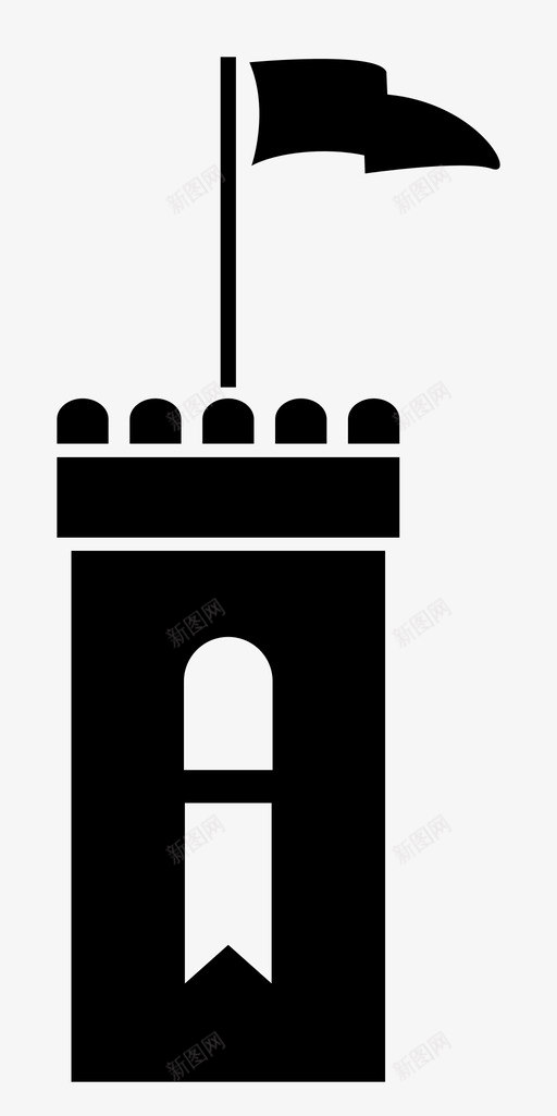 城堡领地旗帜图标svg_新图网 https://ixintu.com 城堡 堡垒 旗帜 车 领地