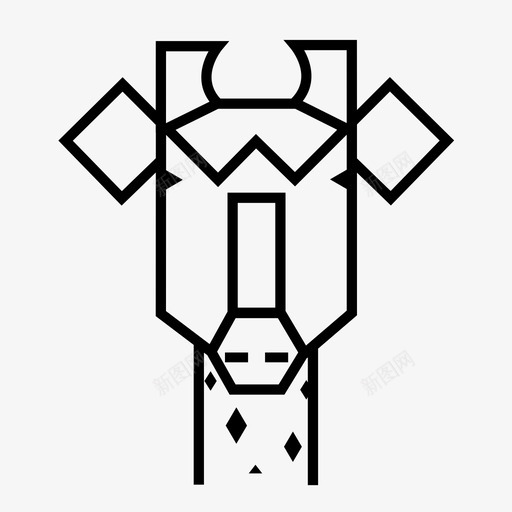 长颈鹿非洲动物图标svg_新图网 https://ixintu.com 动物 斑点 野生动物 长颈鹿 非洲 颈部 高