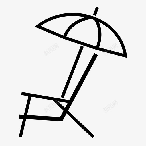度假海滩椅子图标svg_新图网 https://ixintu.com 伞 坐 度假 座位 椅子 海滩 遮阳