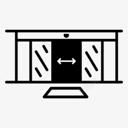 滑动门自动门滑动门芝麻开门图标高清图片