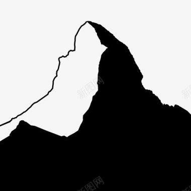山地自然登山图标图标