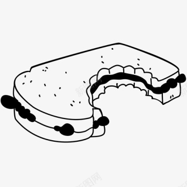 三明治花生酱和果冻pbj图标图标