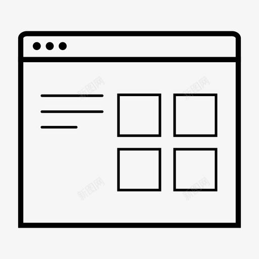 网站线框网页布局图标svg_新图网 https://ixintu.com 公文包 用户界面 用户界面模型 用户界面模型集合 线框 网站 网页布局 网页界面