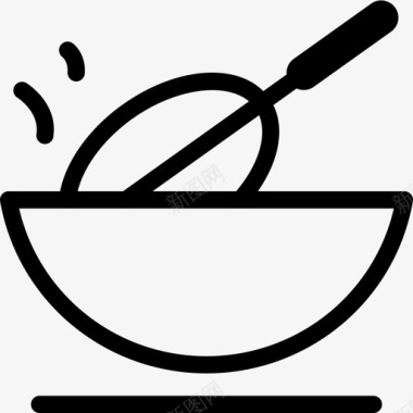 搅拌搅拌碗热食物图标图标