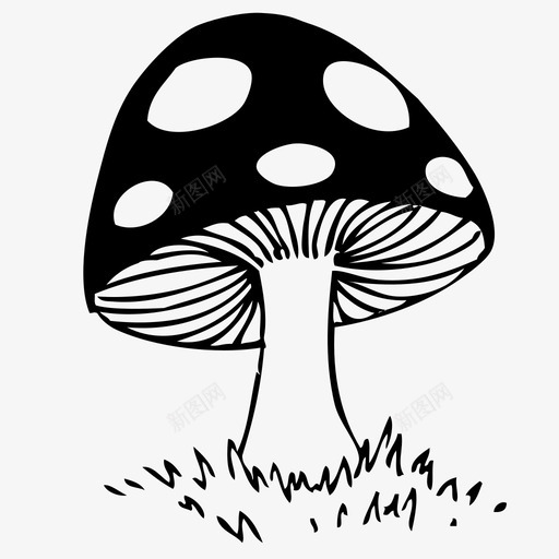 蘑菇食物纽扣蘑菇图标svg_新图网 https://ixintu.com 可吃的 爱丽丝梦游仙境 纽扣蘑菇 蘑菇 食物