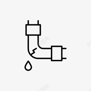 破裂的管道浴室水管工图标图标