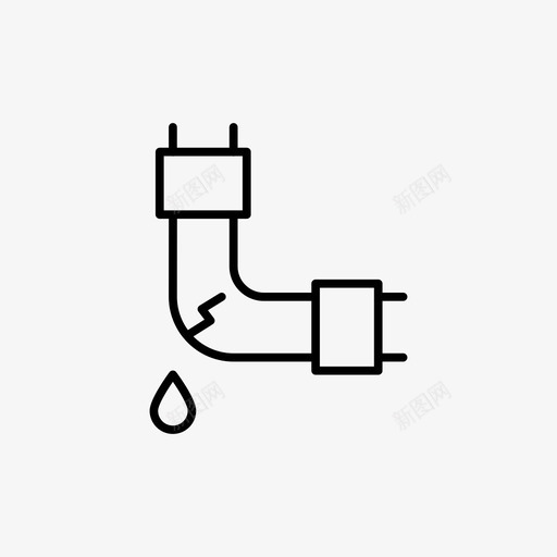 破裂的管道浴室水管工图标svg_新图网 https://ixintu.com 卫生间 水管工 浴室 破裂的管道 管道