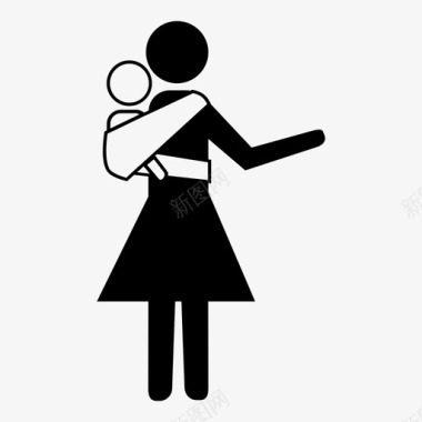 婴儿装妇女幼儿图标图标