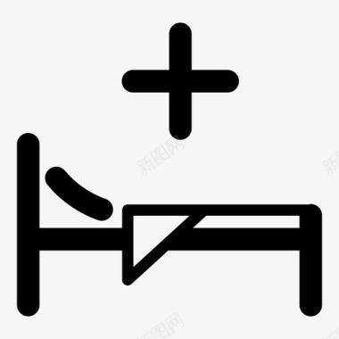 病床休息康复图标图标