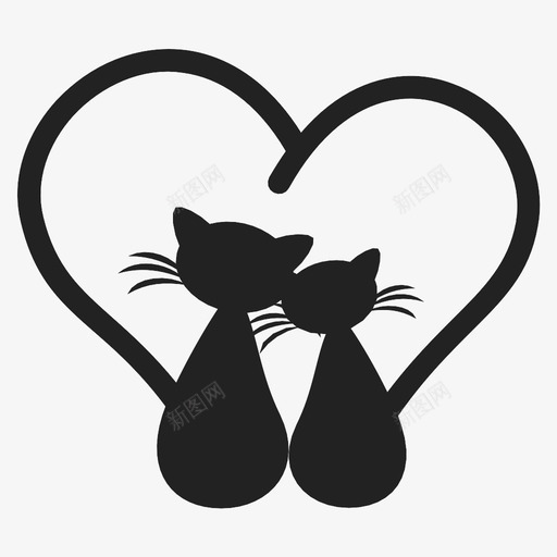 猫小猫爱小猫图标svg_新图网 https://ixintu.com 宠物 宠物猫 小猫 小猫爱 情人节 插图猫 爱 猫
