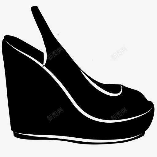 坡跟衣服时尚图标svg_新图网 https://ixintu.com 坡跟 女 女士 时尚 衣服 鞋 高跟鞋