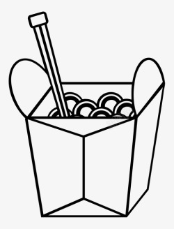 快餐容器外卖中餐筷子图标高清图片