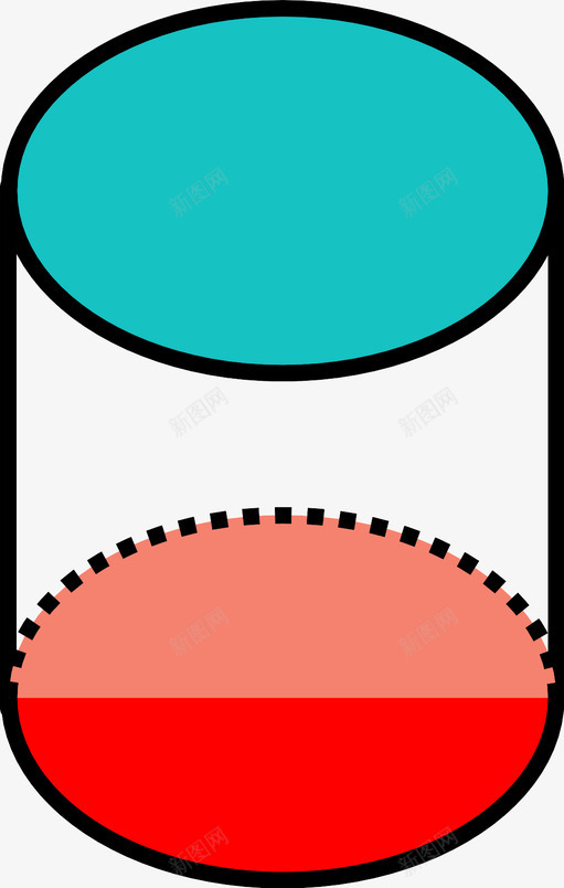 右圆柱形状物体图标svg_新图网 https://ixintu.com 三维形状 几何 右圆柱 形状 物体