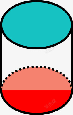 三维物体右圆柱形状物体图标高清图片