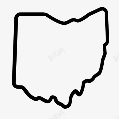 俄亥俄州俄亥俄州中风俄亥俄州轮廓图标图标