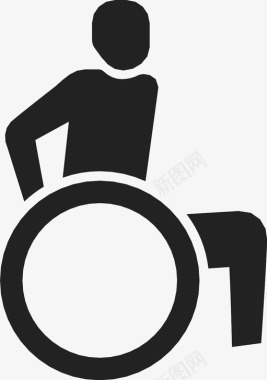 无障碍轮椅滚动移动图标图标