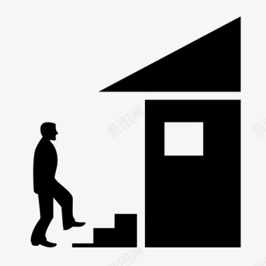 步行回家回家人图标图标