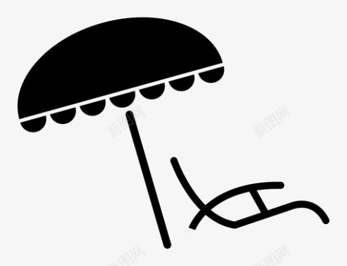 伞夏天荫凉图标图标