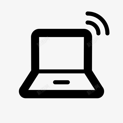 笔记本电脑无线wifi信号图标svg_新图网 https://ixintu.com pc wifi信号 个人电脑 传输 技术 无线 硬件 笔记本电脑