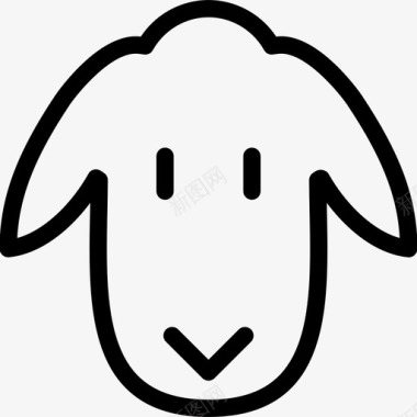 绵羊食草动物线图标图标