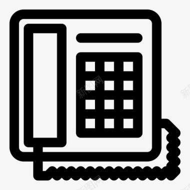 办公电话技术带边框图标图标