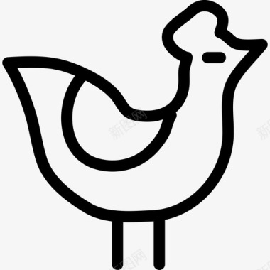 鸡肉动物厨师图标图标