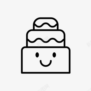 蛋糕快乐卡瓦伊图标图标