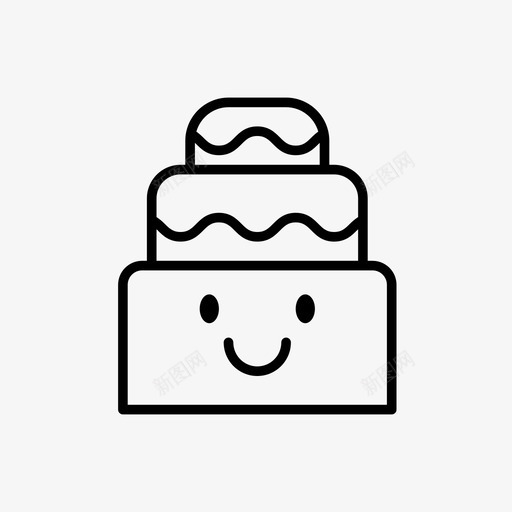 蛋糕快乐卡瓦伊图标svg_新图网 https://ixintu.com 卡瓦伊 微笑 快乐 款待 派对 甜蜜 甜食 糖衣 蛋糕 高兴