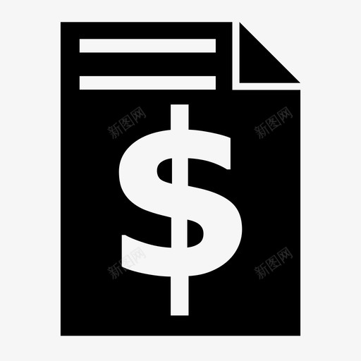 价目表单据美元符号图标svg_新图网 https://ixintu.com 价目表 单据 收据 纸张 美元符号 货币