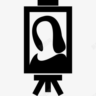 女性艺术肖像带支架随机图标图标