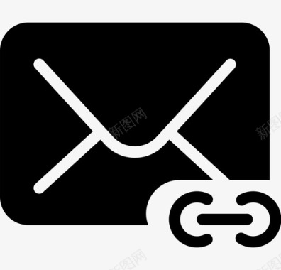 邮件链接实心图标形状图标