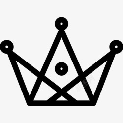 三角形的变体皇室皇冠变体由三角形轮廓和小圆形状图标高清图片