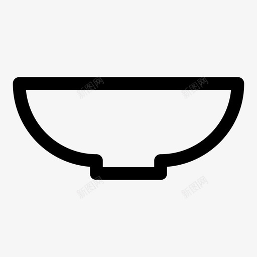 碗餐具厨房用具图标svg_新图网 https://ixintu.com 厨师 厨房用具 炊具 碗 简单的卷曲图标 陶器 餐具