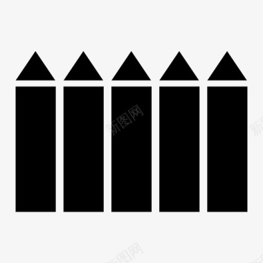 栅栏尖桩篱笆图标图标