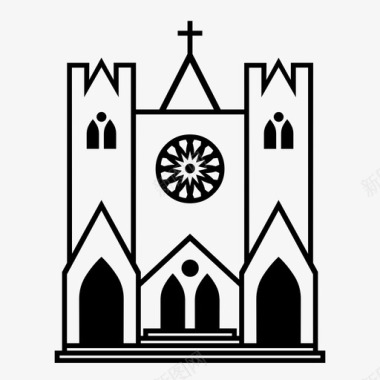 大教堂建筑天主教图标图标