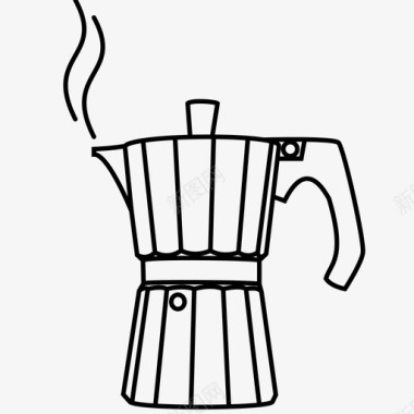 莫卡壶意大利咖啡壶热咖啡图标图标