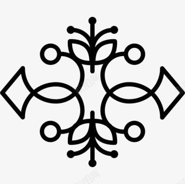 具有双重对称性的花卉用于装饰形状图标图标